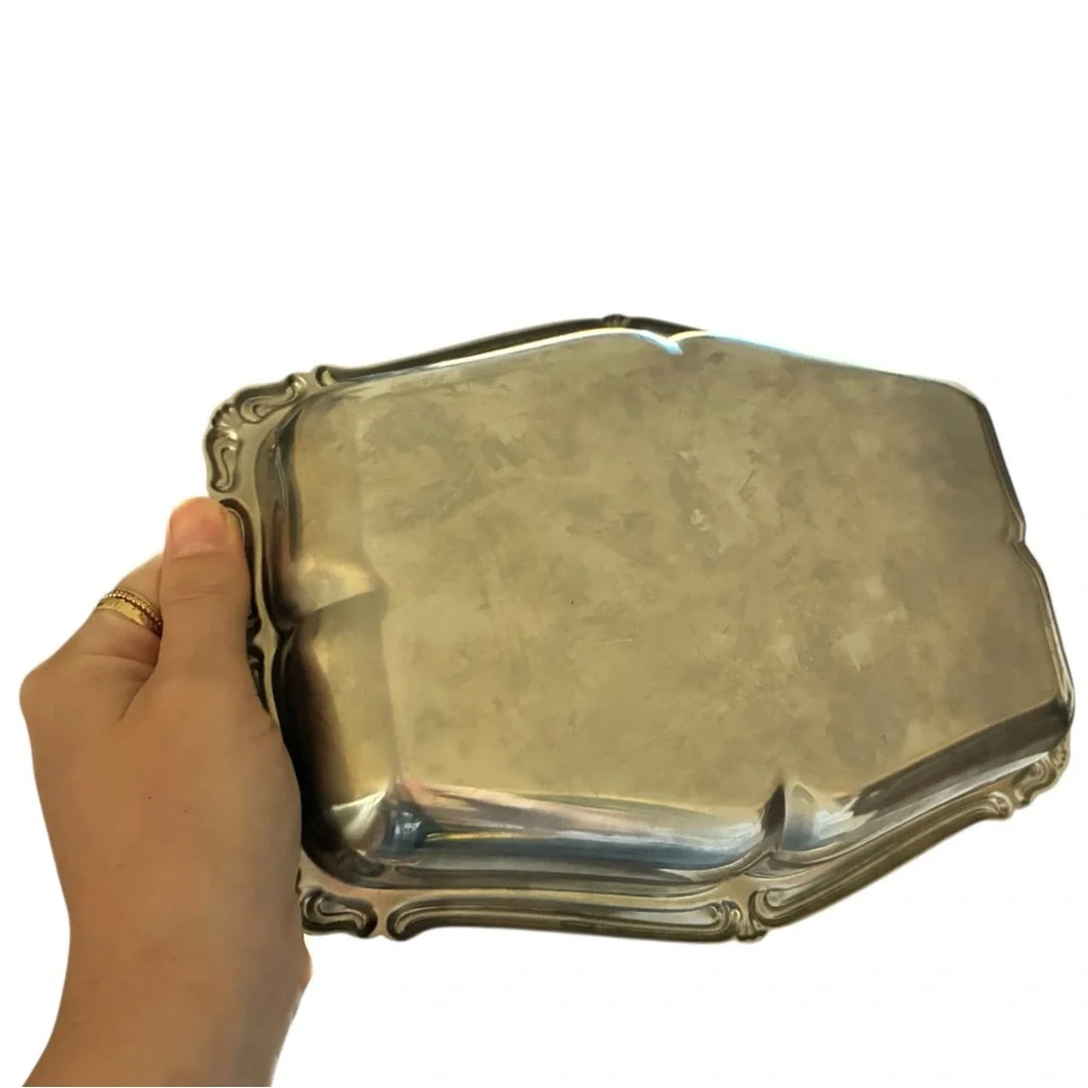 NIB Tramontina Brazil Barroco Stainless Serving‎ Tray
